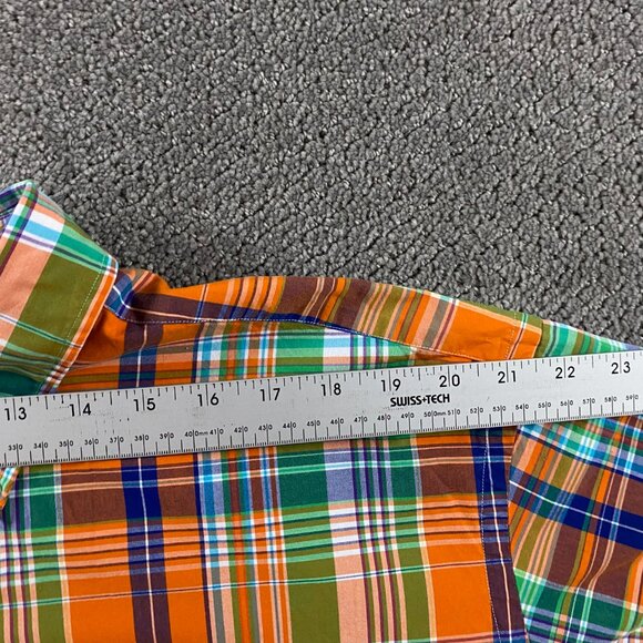 Ralph Lauren Button Down Shirt Men's 2XB Classic Fit Orange Green Plaid Check - Picture 8 of 10